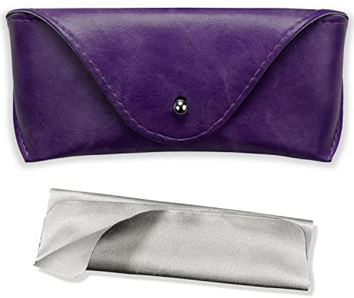 LogHog Custodia per occhiali da sole in pelle morbida e semirigida, colore: marrone/nero