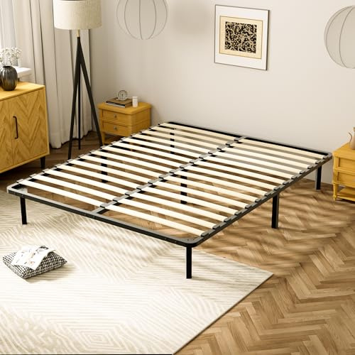 Stanew Sommier 160x200cm - Hauteur de 29 cm - Sommier à Lattes pour Adulte - 2x14 Lattes -9 Pieds Inclus - Lit 160 x 200 avec Sommier