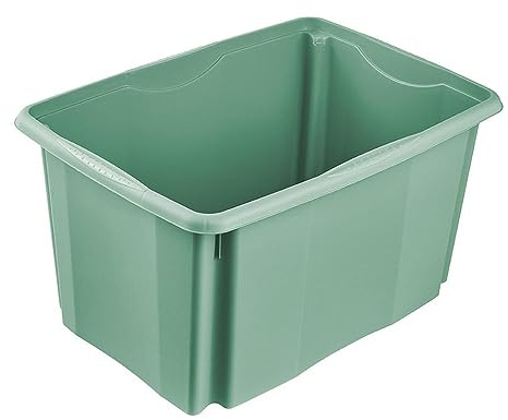 keeeper Aufbewahrungsbox mit Dreh-/Stapelsystem, 54,5 x 39 x 29,5 cm, 45 l, Emil, Nordic Green