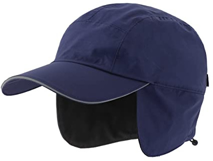 Magracy Casquette de baseball imperméable pour homme avec cache-oreilles, bleu marine, taille unique