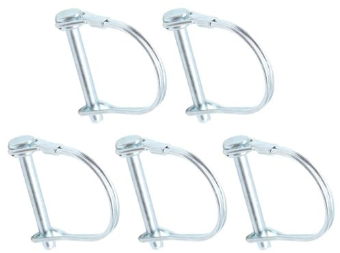 Hocansen 5 pezzi a forma di D, 6 x 45 mm, perno di bloccaggio del manubrio superiore con chiusura a scatto per prato, giardino, agricoltura (6 x 45 mm/DX)