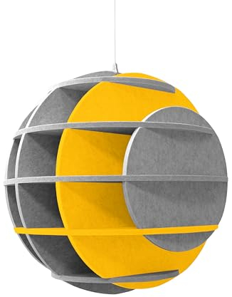 platino24 SATELLITE 3D-Akustik-Objekt Kugel für optimale Raumakustik I Schallabsorber für Decke in innovativem Design I Durchmesser: 40 cm I Recyclebares & anhaltendes Absorber-Element