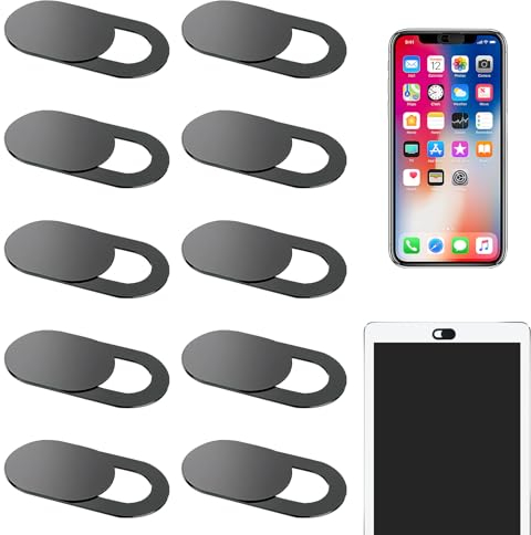 10 Stück Webcam Abdeckung, Kameraabdeckungen Webcam Cover, Schieber für Datenschutz, Kompatibel mit Laptop Tablet Smartphone Einfache Anwendung, Robust & Sicher Schutz für Ihre Privatsphäre (Schwarz)