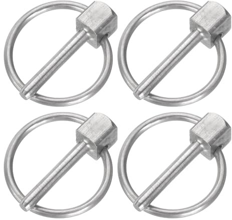 QUARKZMAN Perni Scatto Rotondi Acciaio Inossidabile, 4pz 1/8 x 3/4 per Barche, Kayak, Canoa, Rimorchio, Carrello, Camion, Tosaerba, Argento