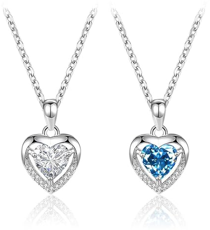 YSJCHEBS 2 Collane con Cuore Oceanico, Collane da Donna, Collane con Ciondolo d'Amore, Collane con Cuore alla Moda, Ornamenti di Gioielli per La Decorazione