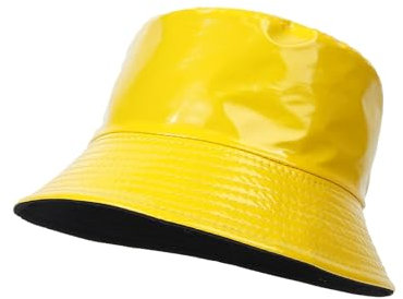 Fischerhut für Teenager-Mädchen, Lederfarbe, doppelter Fischerhut, Damen, Outdoor, Sonnenbecken, faltbar, Reisehut, Herren, mehrfarbig, optional, Regenhüte für Herren, gelb, Einheitsgröße