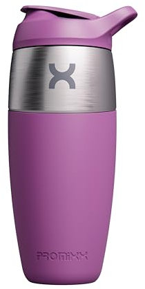 Promixx PURSUIT bottiglia shaker per proteine, in acciaio inox, a parete singola, per frullati super lisci, 950 ml, Mora