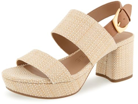 Aerosoles Women's CAMILIA Heeled Sandal, NATURAL RAFFIA/TAN, 5M