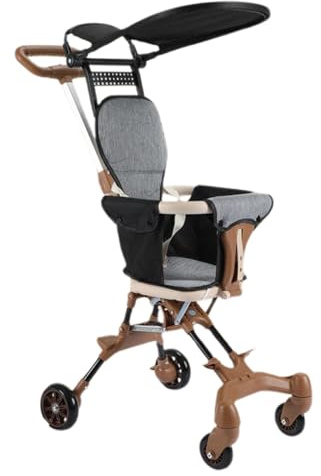 Bärbar resebarnvagn - 65 cm lätt promenad, kompakt hopfällbar, justerbar solskyddskappa | Barnvagn lätt att bära för vardagliga äventyr