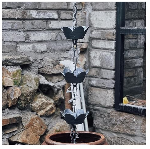 Regnkedja, Regnkedja Regnkedjor För Takfot Rännor Utlopp, Petals Regnsamlare Rännkedja, Dekorativ Utomhus Regnvattenavledare Aluminium,