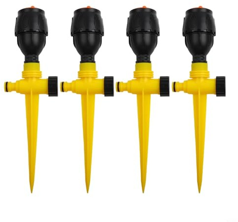 Kit irrigatore agricolo da 4 pezzi con rotazione di 360 gradi per una copertura uniforme del prato ABS e metodo di installazione di inserimento diretto del terreno