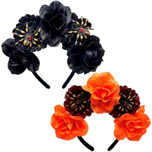 Dinntty Konstgjorda rosor, konstgjorda rosor, verklighetstrogna konstgjorda blommor, halloween-pannband, tillbehör för bröllop, strand och semester.