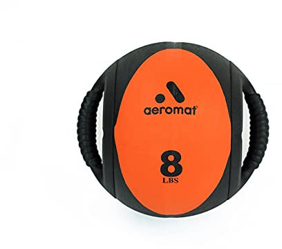 Aeromat Dual Grip Power Medicine Ball, 9cm/8-Pound,Black/Orange