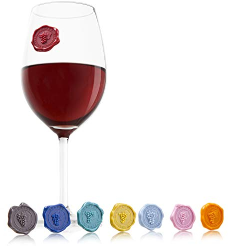 Vacu Vin 1886461 Set Segna Bicchiere, Silicone, Multicolore, 8 unità, 1 EA