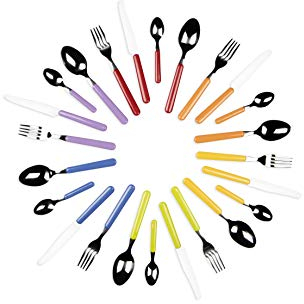 Excelsa Fashion Servizio 24 Posate, Acciaio Inossidabile, Multicolore