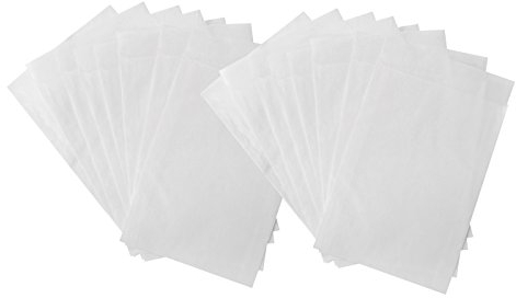 Kleine Pergamintüten, 25 Stück: Papiertüten Weiß, Tüten Papier, Geschenktüte Blumensamen, Süßigkeiten & Give-Aways, Papierbeutel Leicht Transparent, Samentütchen, Papiertütchen Flach, 10,5 x 15 cm