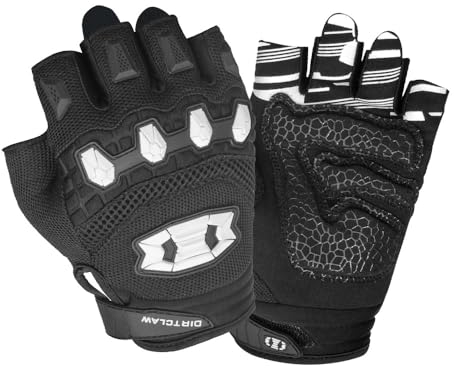 Seibertron Dirtclaw Fahrradhandschuhe Radhandschuhe Herren Damen Halbfinger Atmungsaktiv Radsporthandschuhe 3MM Gel Stoßdämpfende rutschfeste MTB Mountainbike Schwarz XS