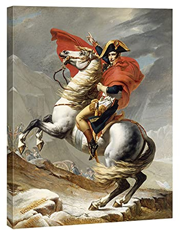 Wieco Art Napoleon Crossing The Alps of Jacques-Louis David Oil Paintings Reproduction Abstract HD Prints Wall Decor Classic Artwork for Home & Office Decoration