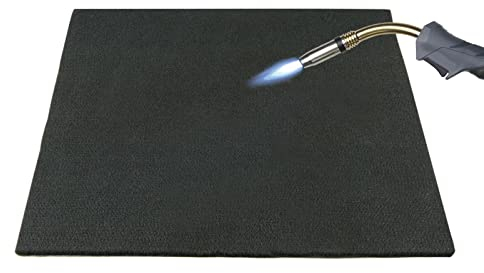 The Felt Store Feuerfeste Unterlage 60x60 cm, hitzebeständig bis 982°C für Küchengeräte & Grill, hitzebeständige Brandschutzmatte, 5mm, Schwarz – Ideal für Kaffeemaschine, Lötarbeiten & Wärmeschutz