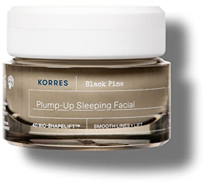 KORRES BLACK PINE 4D Bio-ShapeLift Aufpolsternde Nachtcreme für straffe Haut, dermatologisch getestet, vegan, 40ml