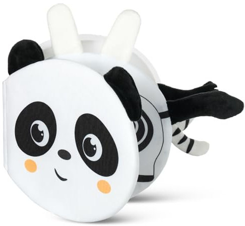 HOTUT Babybuch Baby Stoffbuch, Stoffbücher für babys mit Tier Motiven,Fühlbuch Knisterbuch Black & White,Buch Spielzeug 0 Monate -Pandastil