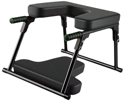 Perfeclan Yoga Headstand Bench Practice Head Stand Balance Training Yoga Headstander Backbends Exercise Equipment Yoga Headstand Stool, black with mat