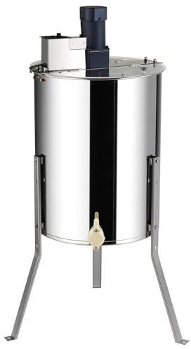 Electric Honey Extractor, 4/8 Frames Honey Spinner Extractor, Stainless Steel Beekeeping Extraction, Apiary Centrifuge Equipment with Height Adjustable Stand, Honeycomb Drum Spinner with Lid
