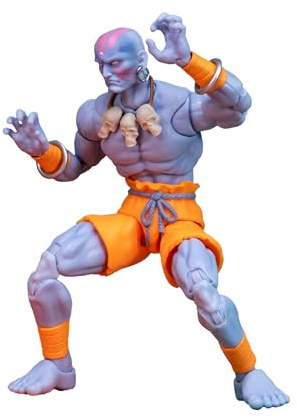 Jada Street Fighter II Figur Dhalsim Player 2 Deluxe, begränsad upplaga nästa nivå, skala 1:12, 17 cm, utbytbara tillbehör, officiell licens (9336690314R00)