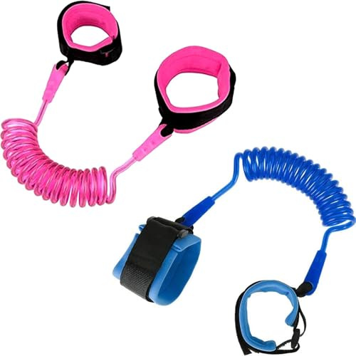 2 Pack Anti Lost Safety Wrist Link Belt,Comfortable and Breathable Wristband 1.5M Baby Safety Wrist Link Belt Walking Hand Belt Strap Leash Wire Rope