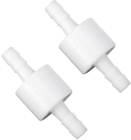 2st 6mm Enväg Inline Backventil, PP Non Return Barb Slang Rak Bakflödesventil Ozonbeständig för Bränsle Gas Olja Vatten Luft Bil Hem Industriell Användning