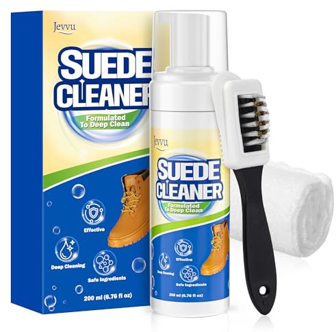 Jevvu Suede Shoe Cleaner, Suede & Nubuck Cleaning Kit Removes Dirt & Stain, Trainer Cleaner for Nubuck, Knit, Boots, Trainer, Sneaker