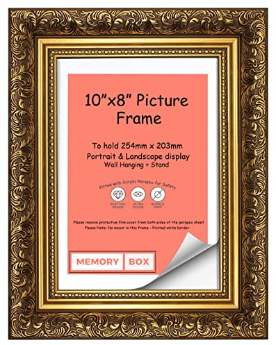 French Baroque Style Ornate swept Antique style Picture/Photo/Poster frame - (25.4 x 20.3cm) Gold 10 x 8