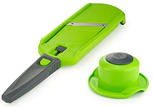 Börner Multi Slicer Set (Affettaverdure + Portaverdure) • Affettaverdure per Fette in 2 Spessori • Tagliaverdure per Frutta & Verdura • Mini Mandolina da cucina compatta • Colore: Verde
