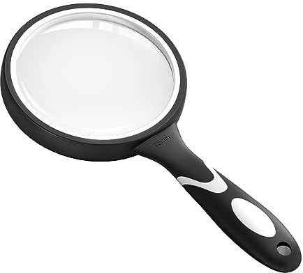 Large Magnifying Glass, 10X Magnifying Glasses for Reading Hobbies Applied to Science Books Hobby Observation Premium Soft Hand Shank Magnifier for Seniors