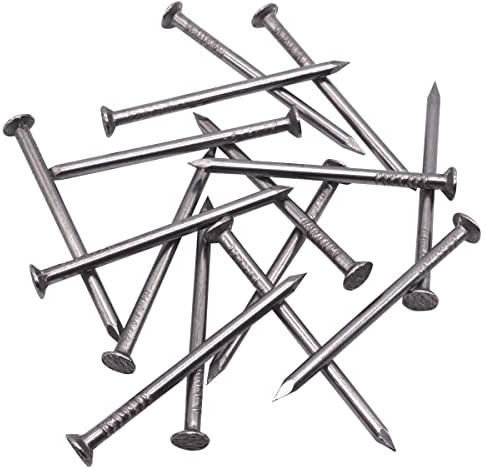 SKIR'CO (170 piezas) Clavos de construcción de acero de 3,5 x 60 mm, cabeza redonda plana, clavos de alambre comunes multiusos para madera