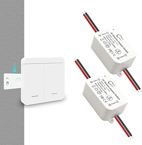 Tedeligo Kit interruttore luce wireless, trasmettitore radio RF 433MHz Interruttore a parete Ricevitore wireless CA 220V 230V fino a 100 metri Telecomando per luci