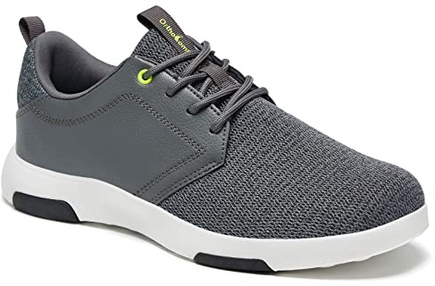 Men's Orthopedic Fashion Sneakers Walking Shoes: Comfortable Plantar Fasciitis Shoes for High Instep, Relaxed, Driving Sneakers with Arch Support Dark Grey Size 12
