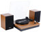 Vosterio Bluetooth Record Player, 3-Speed Belt-Driven Turntable with Bluetooth Input& Output, Aux-in, Two 15W External Speakers, Retro Vinyl Player, Walnut