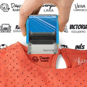 STAMPRINT VERSAL | Sello Ropa Personalizadol | Marcador Textil Ropa | Sello Niños Ropa | Ideal Guardería, Colegio y Residencia | Apto Lavadora | Varios Diseños (Diseño 1)