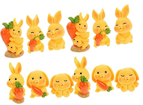 Parliky 12pièces Figurines De De Bureau Mini Décorations Multifonctions Résine pour Pâques Intérieur Et Jardin