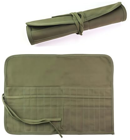 Loopunk Paint Brush Roll Canvas Pouch, 30 Holes Paint Bag Roll Up Canvas Paint Brush Case Artist Acrylic Oil Watercolour Brushes Case, for School, Office Supply, Painters, Students, Workers