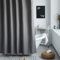 Duschvorhang 180x200, Badewanne Vorhang Textil Stoff Kunstleinen Wasserabweisend Waschbar Badevorhang mit 12 Duschvorhangringe, Vorhang für Badewanne Dusche (Grau)