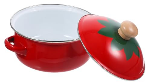 Alipis Pentola in Ghisa Piccola per Cucinare Zuppa Stufato Casseruola Brasiera Stile Casuale