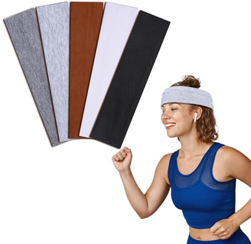 cobee 10 Stück Yoga Headbands, Elastische Haarband Damen Sport Stirnband Damen Antirutsch Schweißband Hair Band Stretchy Cotton Kopf Bande Haarbänder für Alltag Yoga Sport Laufen Fitness