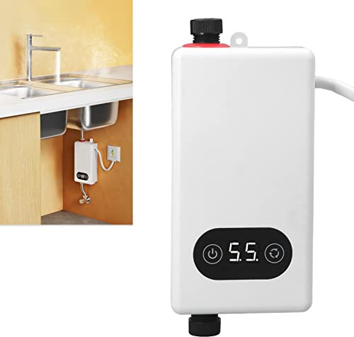 Heat Durchlauferhitzer aus Edelstahl, Mini-Elektro-Warmwasserbereiter, 220 V, 3400 W, Konstanttemperatur-Warmwasserbereiter, Sofortwärme mit Speicherfunktion