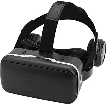 ZAICOLER Virtual Reality 3D VR-glasögon med Hörlurar för IOS-telefoner, Pro Dual-Lens 3D -glasögon för Att Titta på Film och Spel, Lämpliga för Kortsynthet Inom 600°