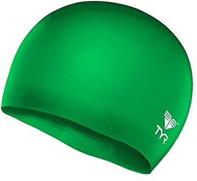 TYR Silicone Wrinkle-Free Youth Swim Cap for Kids, Young Athletes, and Smaller Sizes - Training, Recreational, Competition Swim Hat with a Durable Silicone Construction - Precision Fit - Apple Green