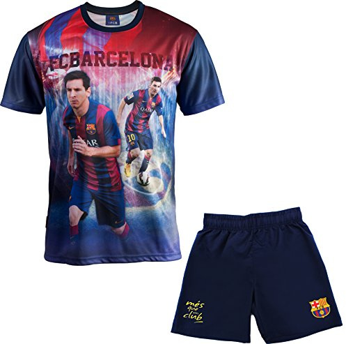 Fc Barcelone Ensemble Maillot + Short Barça - Lionel Messi - Collection Officielle Taille Enfant garçon 8 Ans