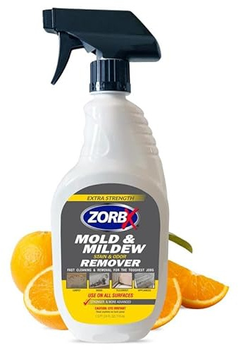 ZORBX Extra Strength Remover & Cleaner Spray 24 FL Oz – Scrub Free Formula - Bleach Free Stain & Smell Eliminator for Shower, Bathroom, Ceiling, Carpet, Cars, Walls & Wood