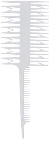 Salon 3-Way Weaver Peigne de tissage Teinture pour les cheveux Sectioning Highlighting Highlight Comb - Blanc, comme décrit Blanc